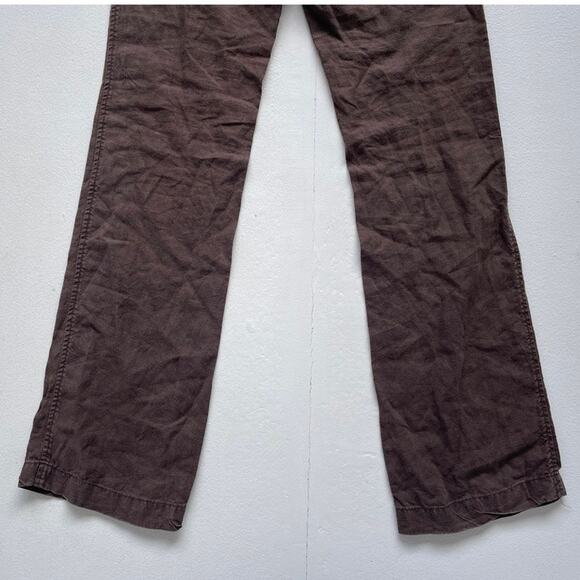 GAP Low Rise Pants: Brown Linen Kick Flares / Sz 0 / Office Siren 2010s - Picture 6 of 8